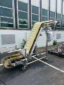 Incline Z-Type Conveyor,with Flights, Flight spacing: Aprox. 6", Peak to Floor Height: Aprox. 97",