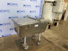 S/S Trough,with Dual S/S Hinge Lids, Mounted on S/S Portable Legs (INV#82586)(Located @ the MDG