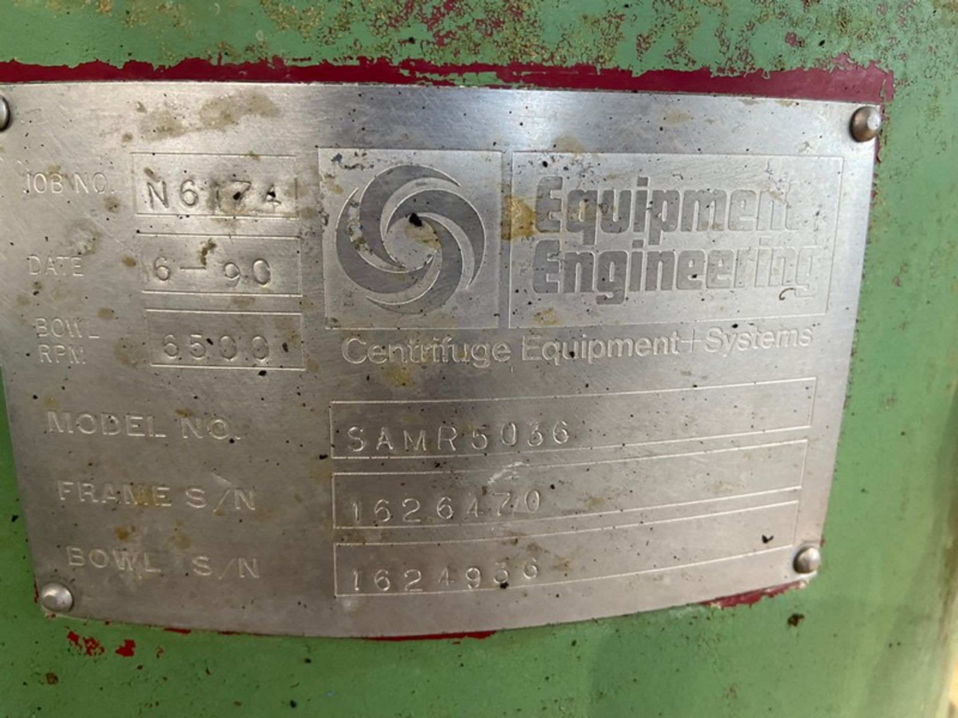 Equipment Engineering S/S Separator,Job No. N6174, Bowl RPM 6500, M/N SAMR5036, Frame S/N 1626470, - Image 8 of 18