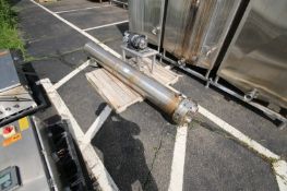 S/S Shell & Tube Heat Exchanger, OD: 7 ft. L x 5-1/2” Dia., with Pump on S/S Frame (INV#82448)(