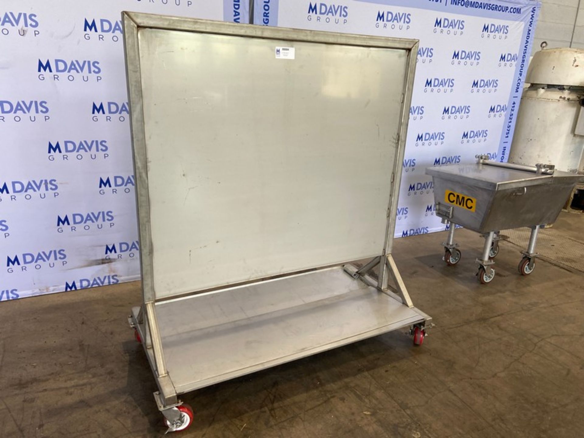 S/S Shields, Overall Dims.: Aprox. 60" L x 32" W x 68" H, Mounted on S/S Portable Frame (INV# - Image 2 of 4