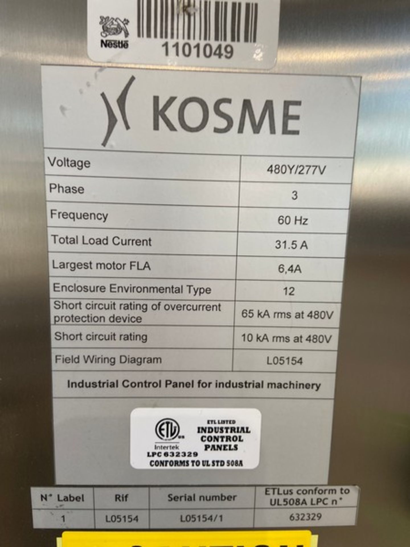 2010 KOSME 10-Head Labeler, M/N EXTRA-AD/10/1056, S/N L05154, 480 Volts, 3 Phase, with S/S Control - Image 22 of 53