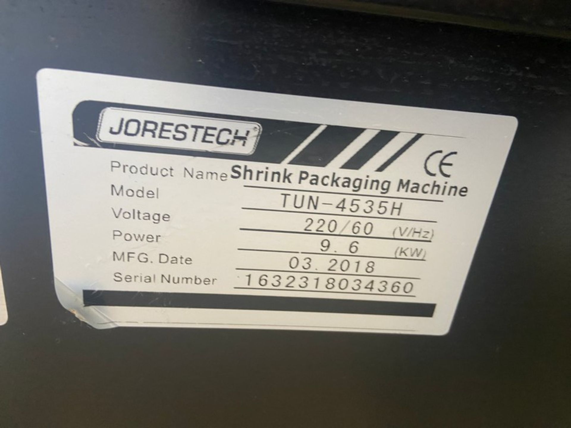 2018 Jorestech Shrink Tunnel, M/N TUN-4535H, S/N 1632318034360, 220 Volts, Mounted on Wheels (INV# - Image 5 of 7