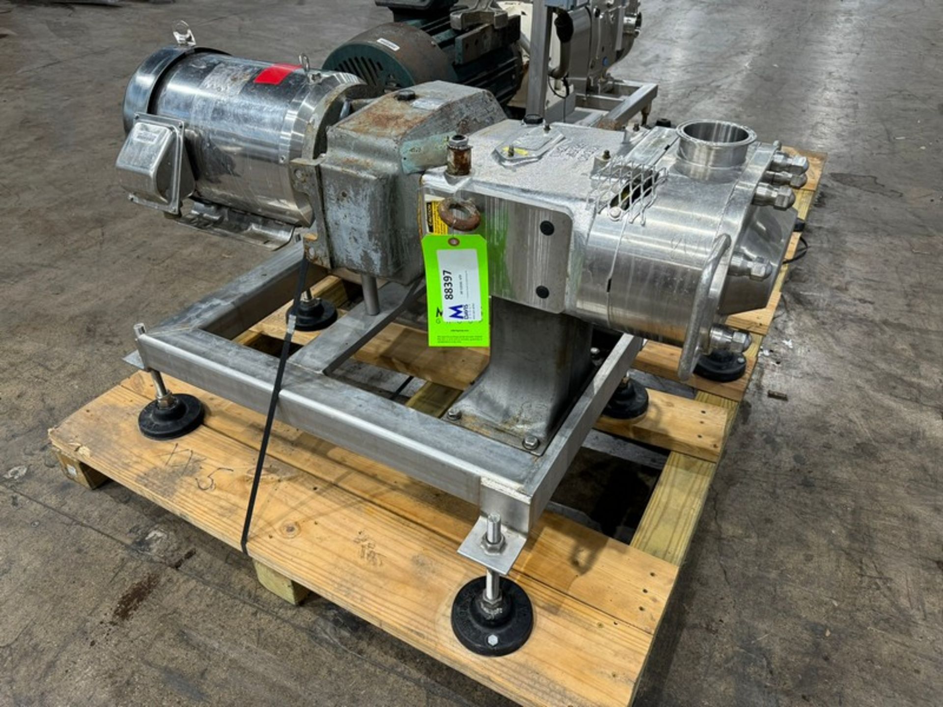 Waukesha Cherry-Burrell 10 hp Positive Displacement Pump, M/N 130U2, S/N 347774 03, with Aprox. 3”