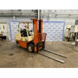 Nissan 6,950 lbs. Propane Sit-Down Forklift, M/N KCIJGH02E35PV, S/N KCUGH02999815, with 3-Stage Mast