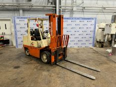 Nissan 6,950 lbs. Propane Sit-Down Forklift, M/N KCIJGH02E35PV, S/N KCUGH02999815, with 3-Stage Mast