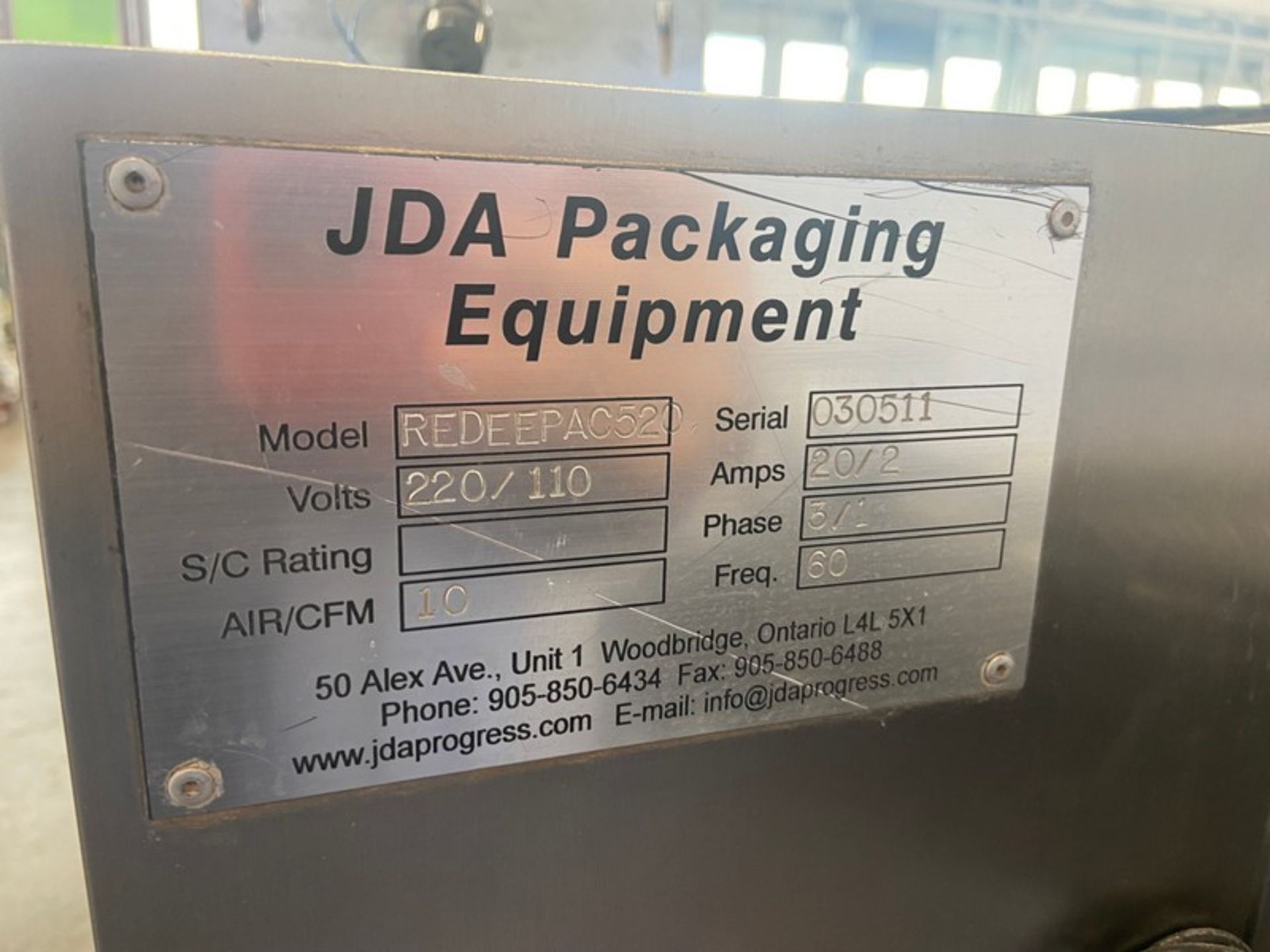JDA Packaging Equipment VFFS & Scale System, M/N REDEEPAC520, S/N 030511, 220/110 Volts, with - Image 16 of 28