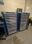 ASSORTED HARDWARS AND GRAINGER PARTS CABINETS, CONTENTS OF (2) CABINETS, INCLUDES NUTS, BOLTS,