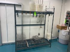 DOUBLE SHELF SHELVING UNIT, WITH UPRIGHTS & CROSS BEAMS, WITH WIRE SHELVING