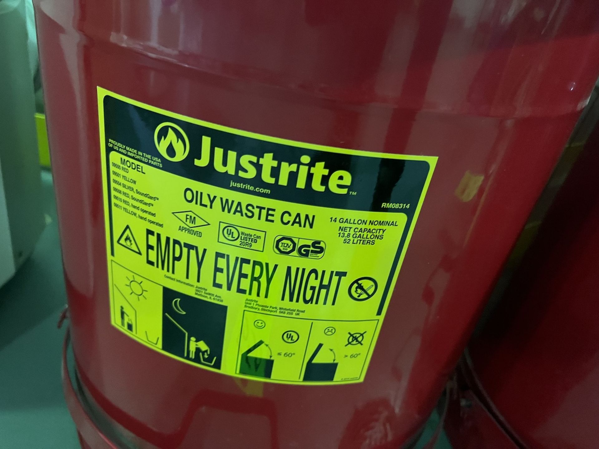 (3) JUSTRITE OILY WASTE CANS - Image 2 of 5