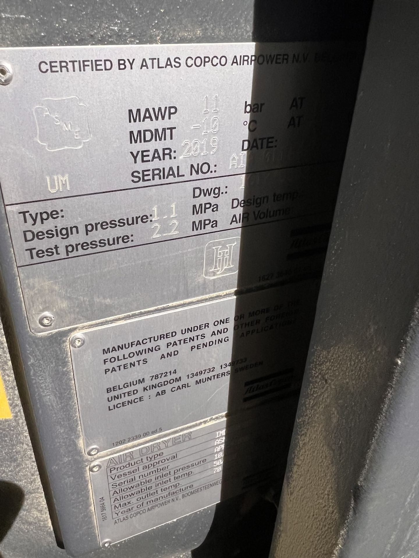 2019 ATLAS COPCO AIR COMPRESSOR, MODEL ZT90VSD-FF, S/N AIA 0116669, APPROX. 17,404 HOURS, IMD 260 - Image 18 of 26
