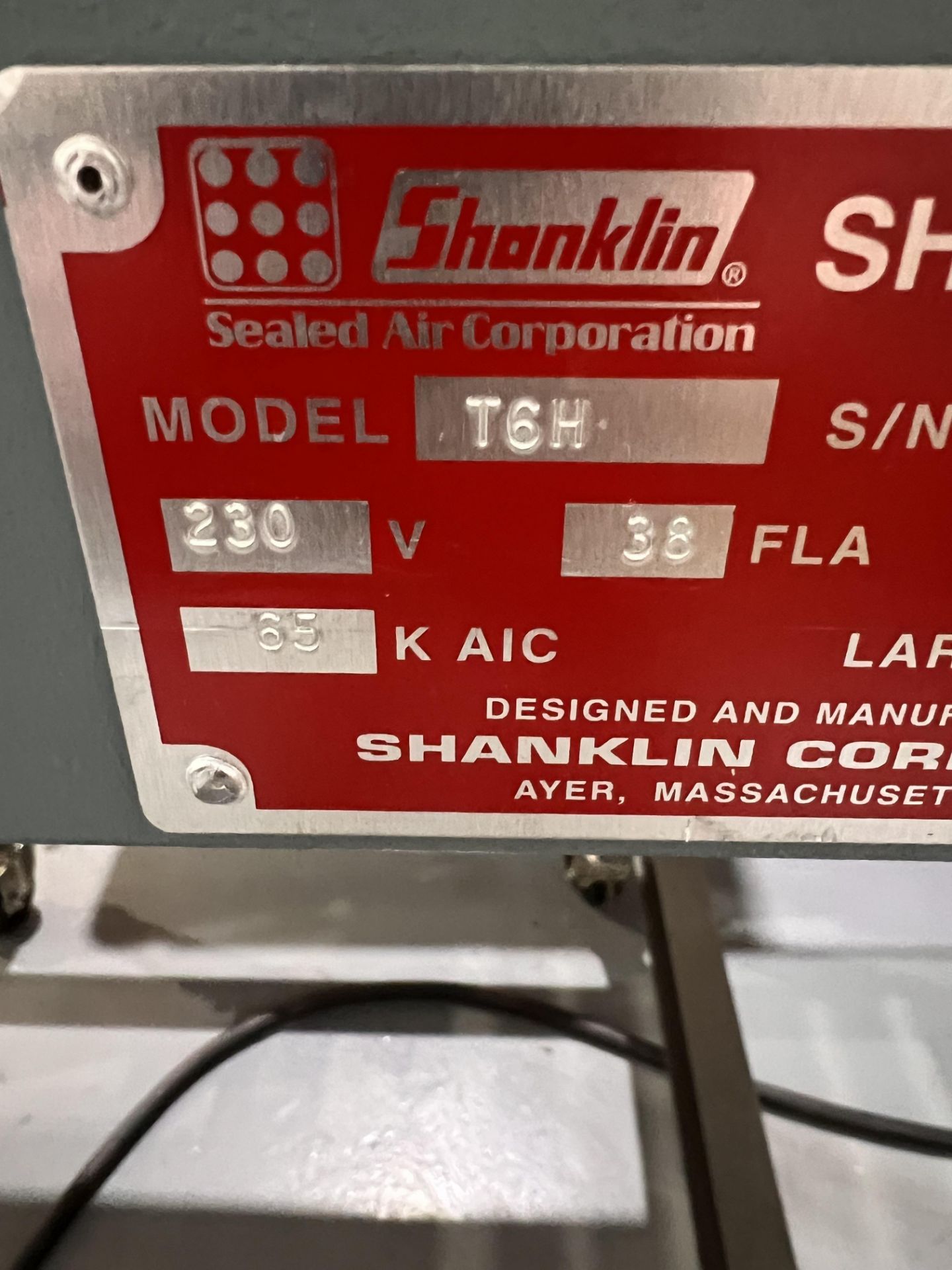 SHANKLIN HEAT SHRINK TUNNEL, MODEL T6H, S/N TO5G146, APPROX. 11 IN. W BELT, APPROX. 16 IN. W X 11 - Image 2 of 9