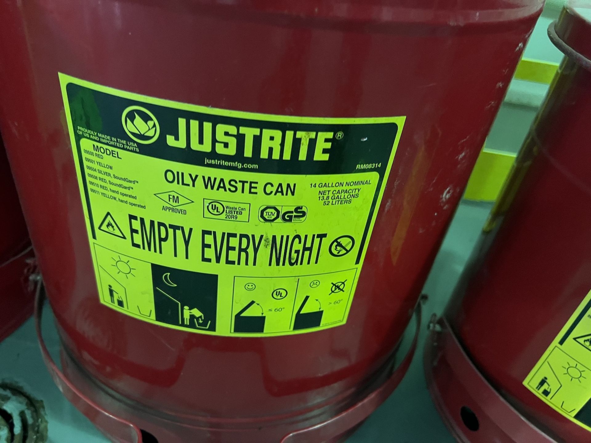 (3) JUSTRITE OILY WASTE CANS - Image 3 of 5