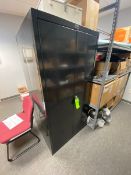 HALLOWELL DOUBLE DOOR CABINET WITH CONTENTS, INCLUDES SAFETY SHOES BY REEBOK, PUMA, TIMBERLAND, & RU