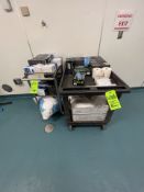 ASSORTED PPE AND SANITARY SUPPLIES, INCLUDES RUBBER GLOVES, COVERALLS AND MORE (CONTENTS ON CARTS.