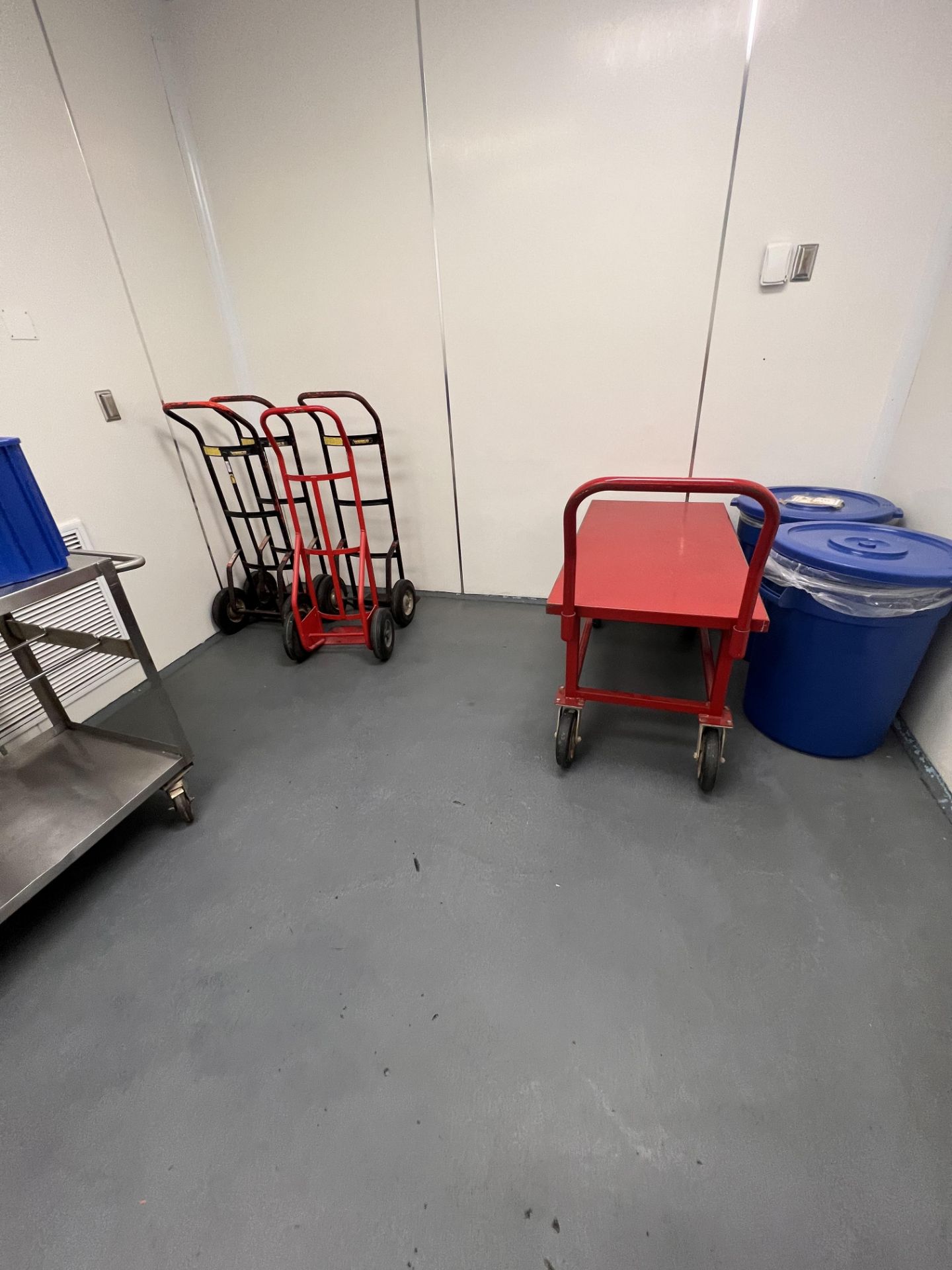 CONTENTS OF ROOM, INCLUDES DRYING RACKS, PUSH CARTS, DOLLIES (ROOM 20)
