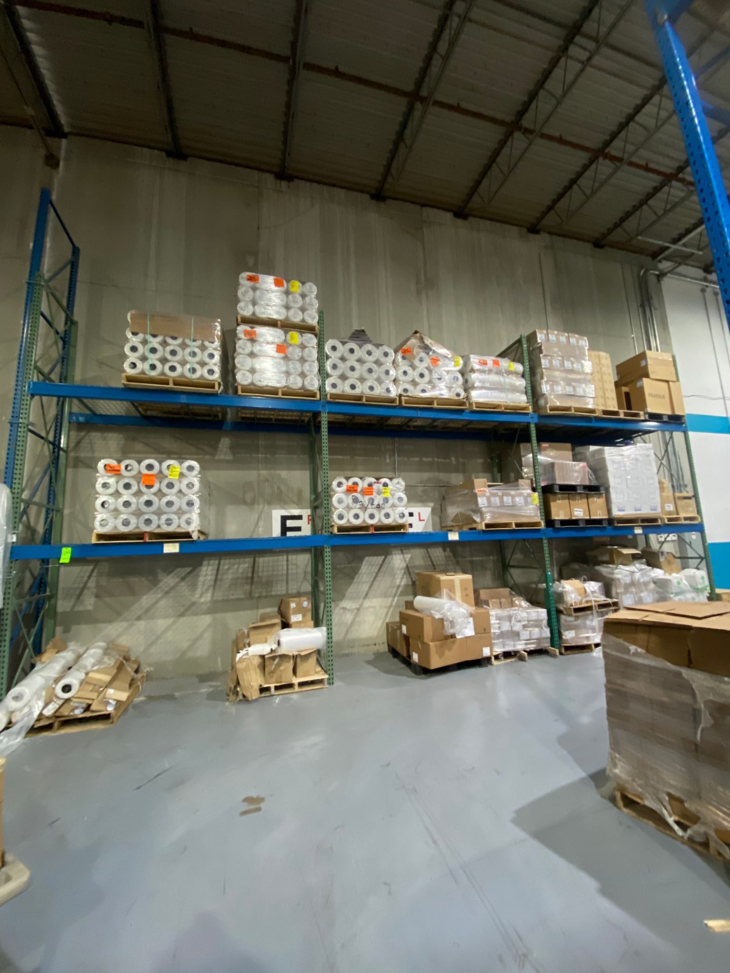 (9) Sections of Pallet Racking with Wire Racks, Each Section Approx. 10.5 feet Long x 65 Inches High