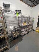 WIRE SHELF AND (2) PORTABLE SECURITY CART / CAGE