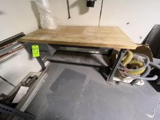 WOOD SHOP TABLE, APPROX. 60 IN. X 30 IN. X 34 IN.