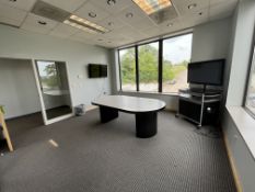CONTENTS IN ROOM INCLUDES CONFERENCE TABLE AND TWO TV'S