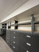 ULINE WIDE SPAN STORAGE RACKS (SHELF 48" L 24" W) INCLUDES ALL FILE CABINET