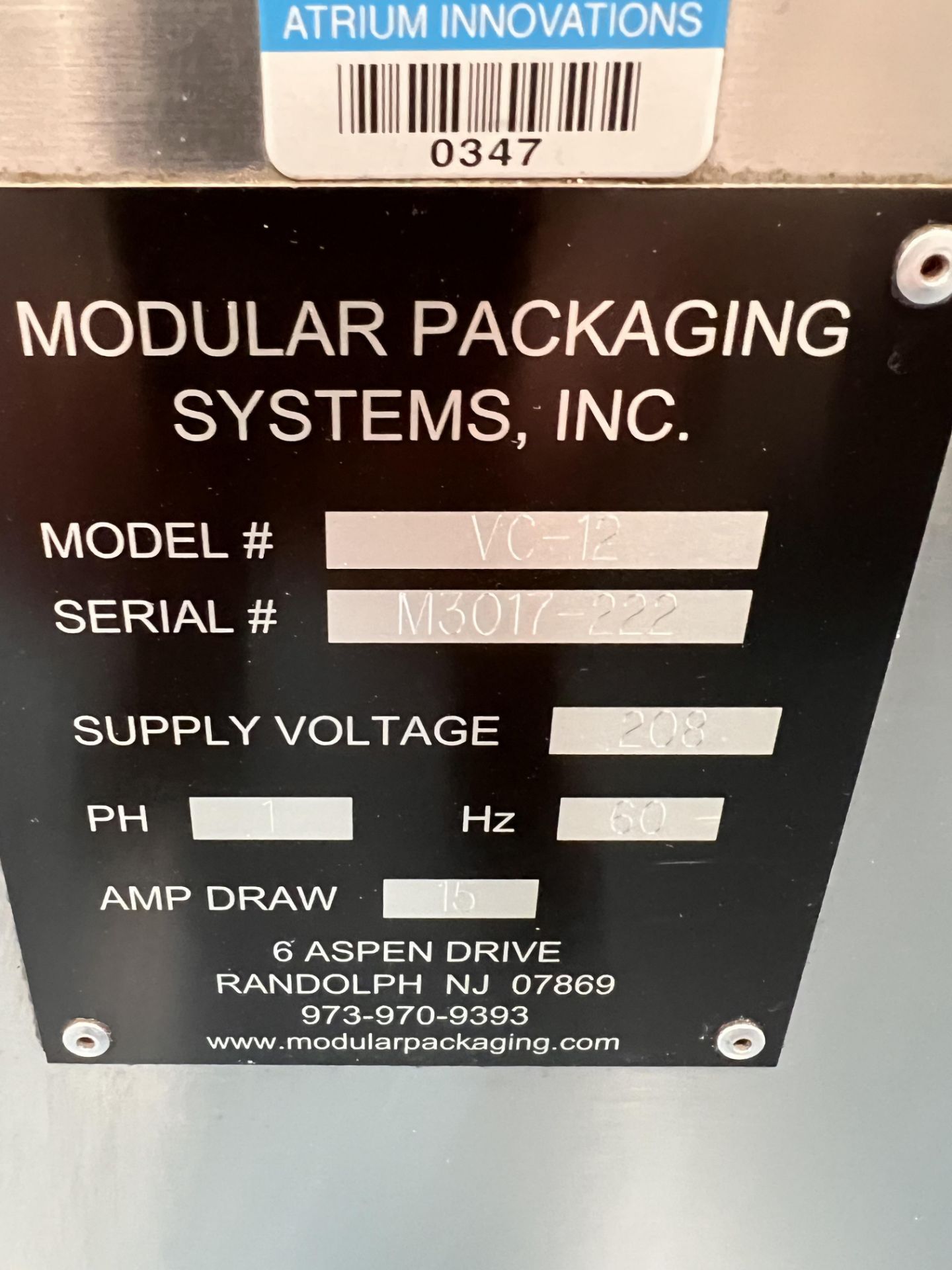 MODULAR PACKAGING SYSTEMS (MPS) 12-LANE PILL / CAPSULE COUNTER, MODEL VC-12, S/N M3017-222, 1-PHASE, - Image 4 of 8