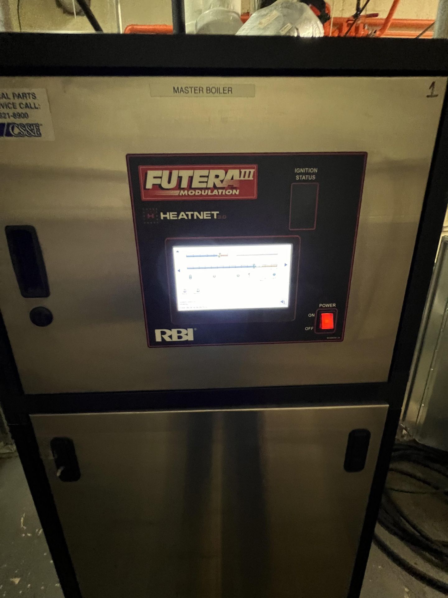 RBI FUTERA 3 NATURAL GAS BOILER, MODEL MB1000, S/N 122087110, 160 PSI, PREVIOUSLY OPERATING IN - Image 6 of 9