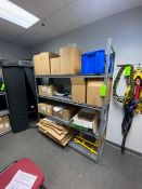 3-SECTIONS OF RACKS WITH CONTENTS, INCLUDES, SAFETY SUITS WITH ENCLOSED HELMETS, SAFETY GLOVES, & OT