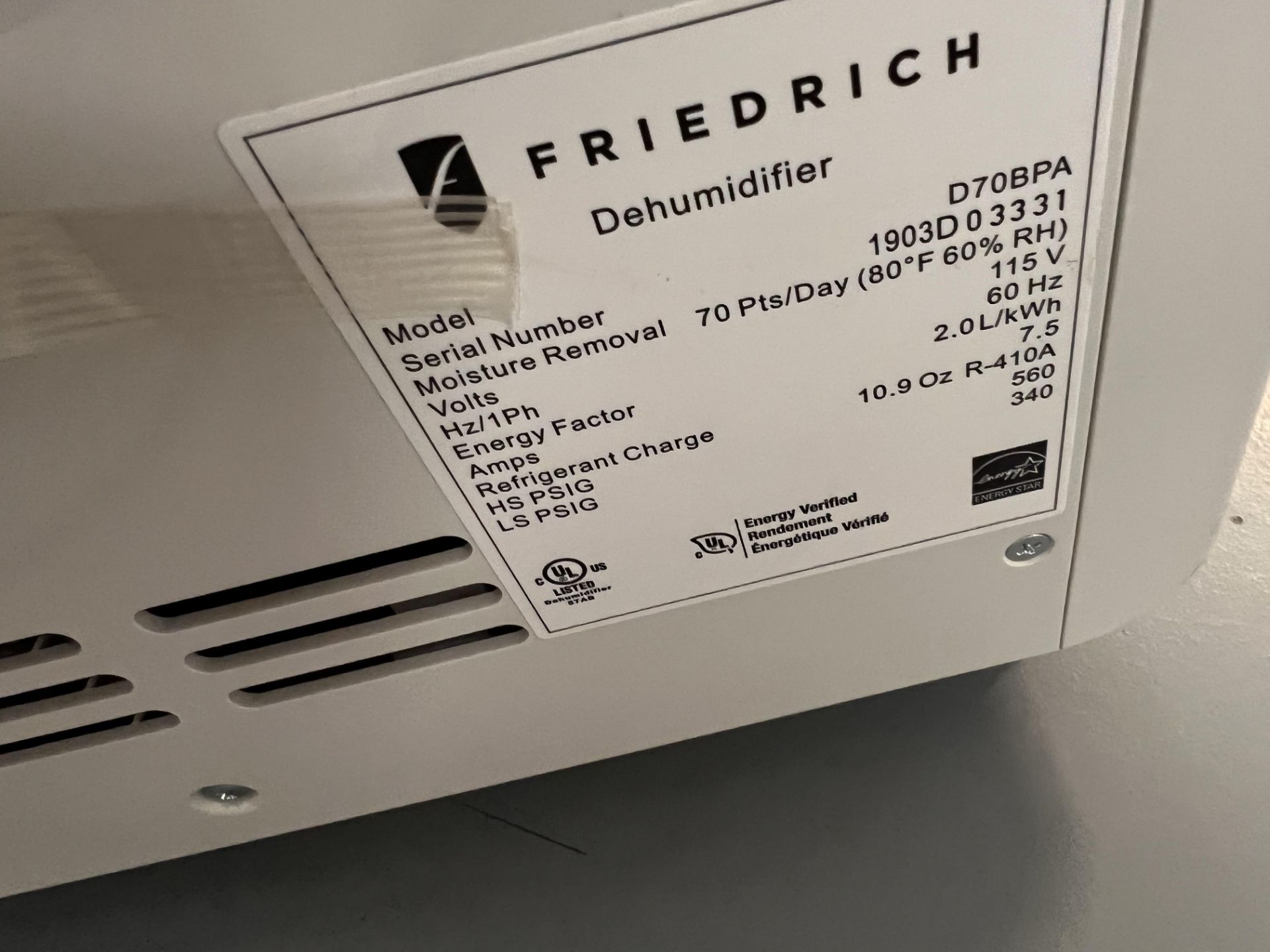 (3) DEHUMIDIFERS BY TOSHIBA AND FRIEDRICH - Image 4 of 5