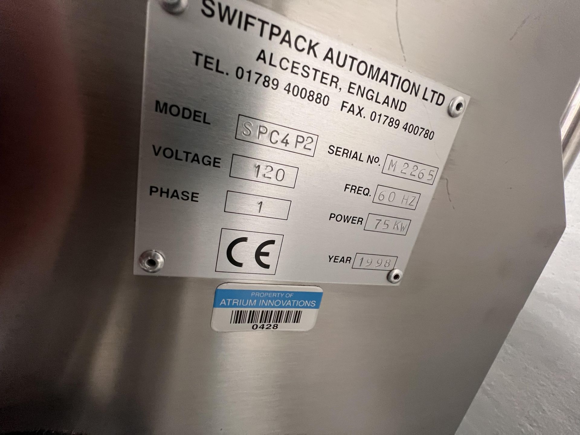 SWIFTPACK 4 LANE CAPSULE COUNTER ADN FILLER, MODEL SPC4PC, S/N M2265, 120 V, 1 PHASE - Image 4 of 12