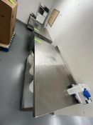 (2) STAINLESS STEEL TABLES DIMS APPROX 48" L 30" W 34" H (112 Technology Dr., Coraopolis, PA 15108)