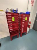 (2) GRAINGER PARTS CABINETS, INCLUDES CONTENTS OF CABINETS, DRILL BITS, HOLE BORING BITS AND MORE