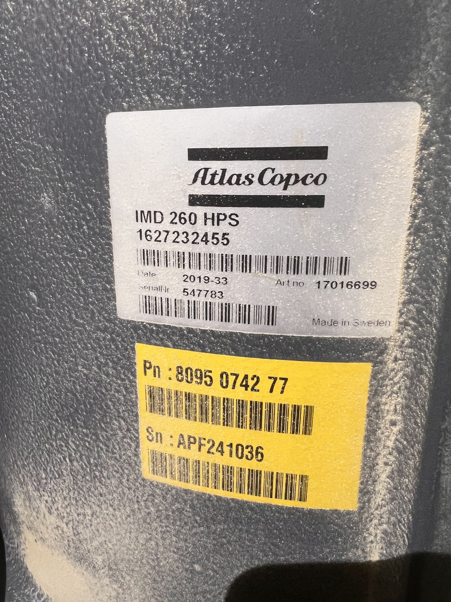 2019 ATLAS COPCO AIR COMPRESSOR, MODEL ZT90VSD-FF, S/N AIA 0116669, APPROX. 17,404 HOURS, IMD 260 - Image 25 of 26