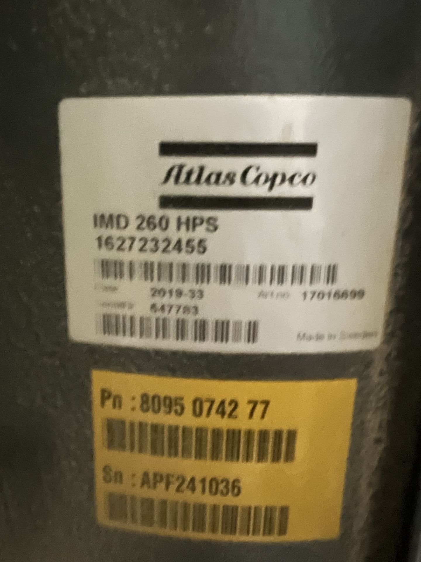 2019 ATLAS COPCO AIR COMPRESSOR, MODEL ZT90VSD-FF, S/N AIA 0116669, APPROX. 17,404 HOURS, IMD 260 - Image 16 of 26