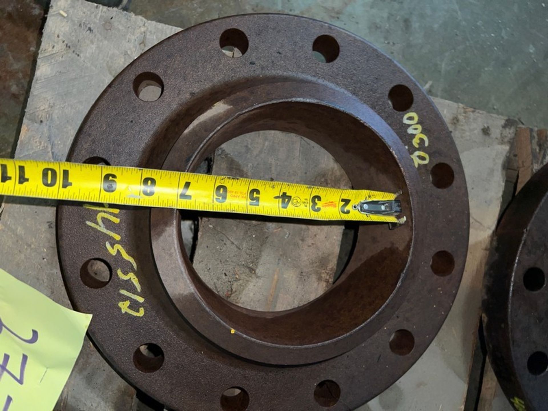 One Lot 4 Iron Pipe Flanges 15" OD, 7" ID, 12 Bolt Holes (RIGGING INCLDED WITH SALE PRICE) --Loading - Image 3 of 3
