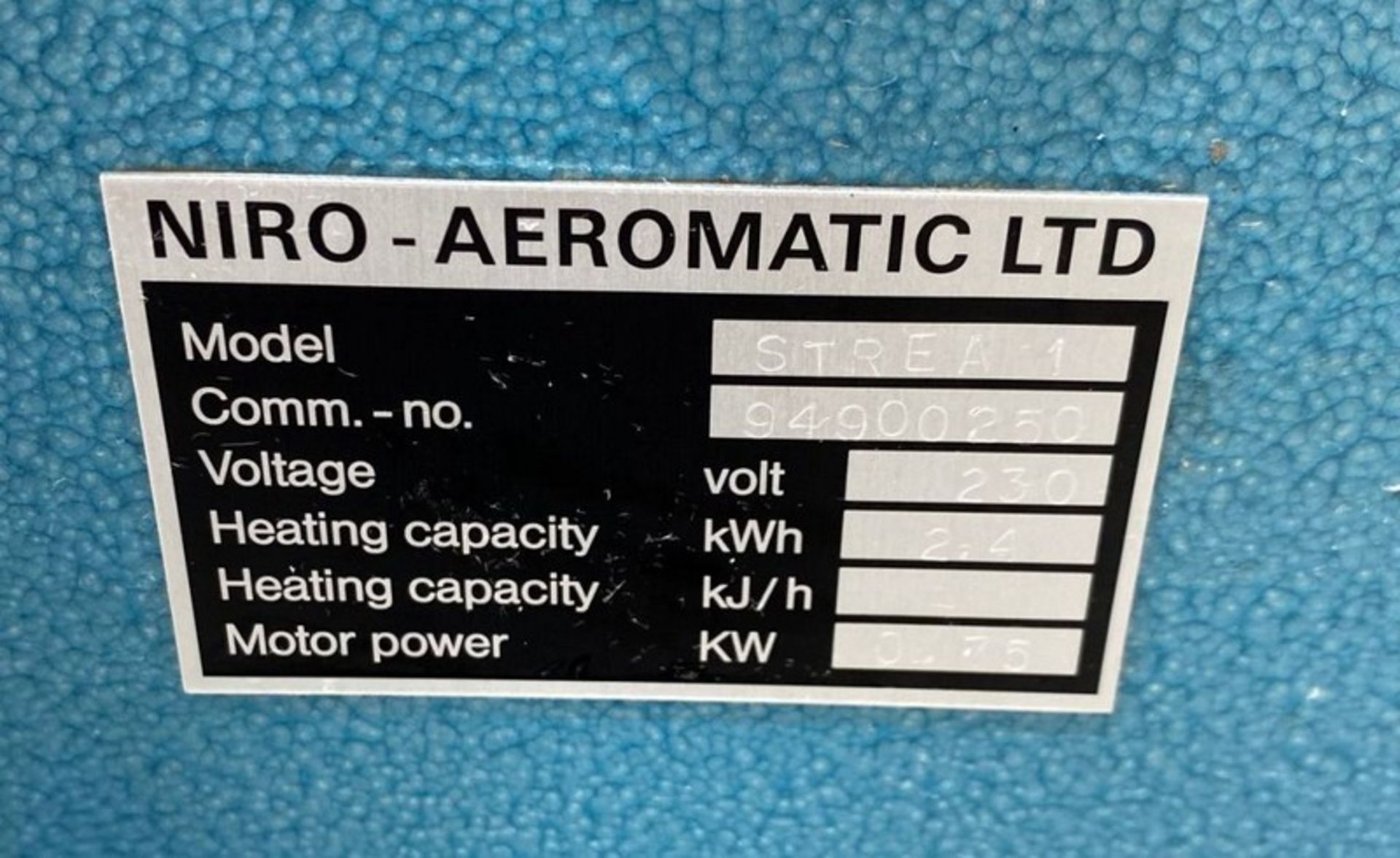 Aeromatic Strea1 Fluid Bed Dryer. Serial: 94900250, Unit comes with 4 bowls, 3 Acrylic, 1 - Image 5 of 7