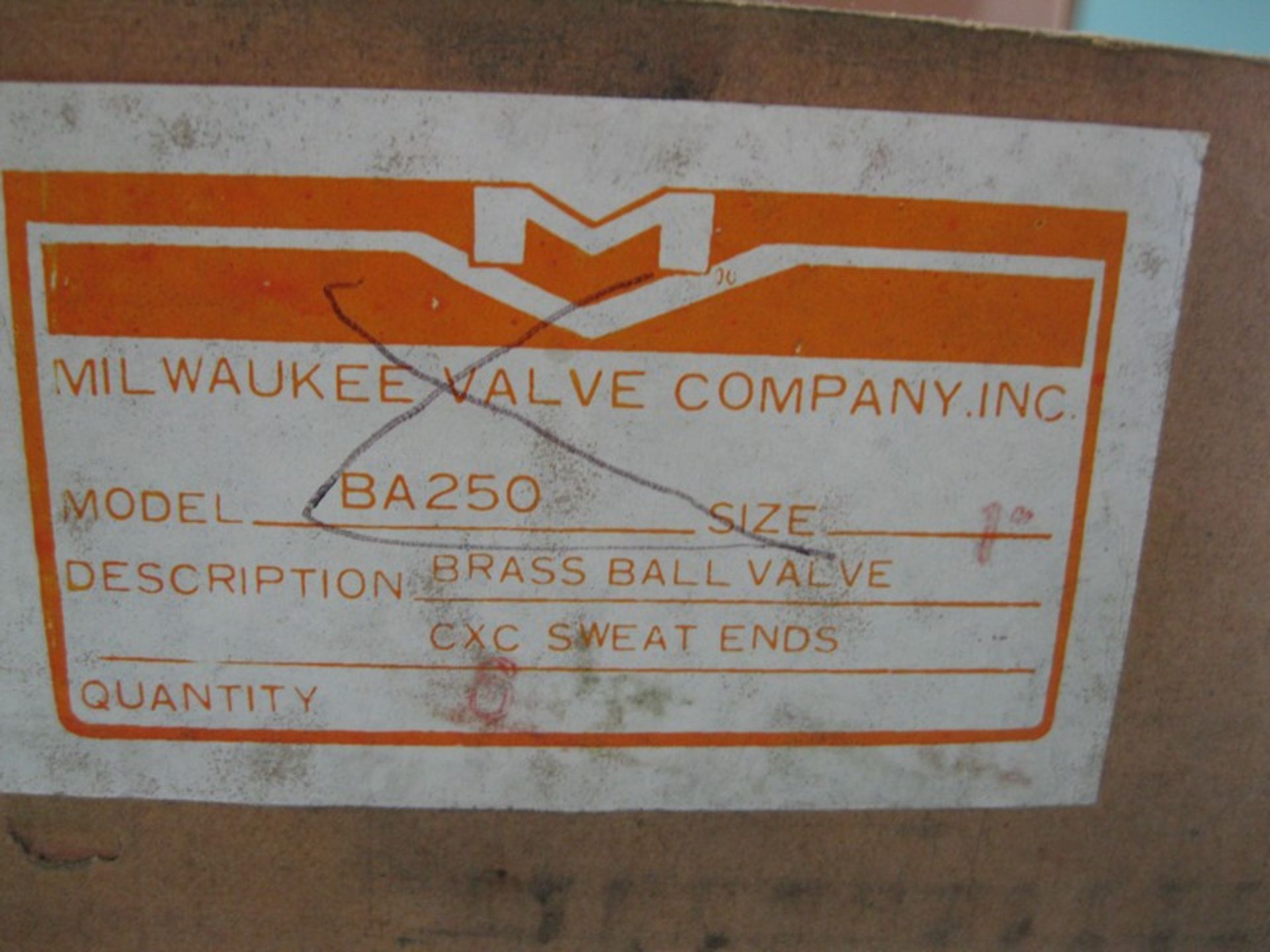 Lot (42) 1" Milwaukee Solder BA-250 400# WOG Brass Ball Valve NEW - Image 5 of 9