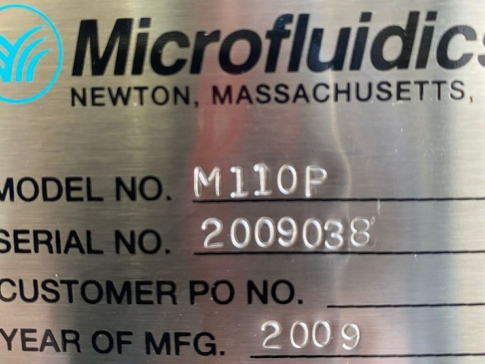 Microfluidics M110P Microfluidizer. Model: 110P, Serial: 2009038, Diamond Interaction Chamber: - Image 3 of 3
