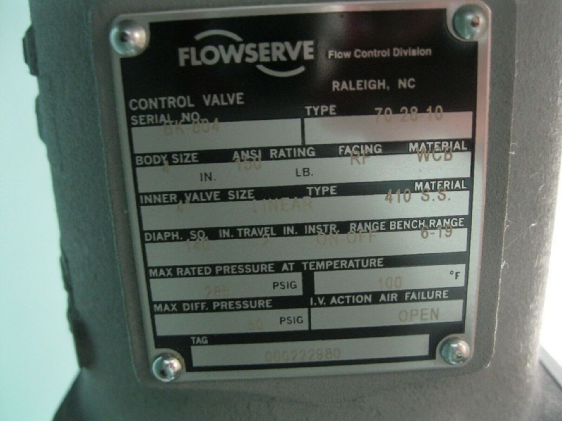 Flowserve Size 140 Diaphragm Actuator (Handling Fee $50) (Located Springfield, NH) - Image 4 of 5