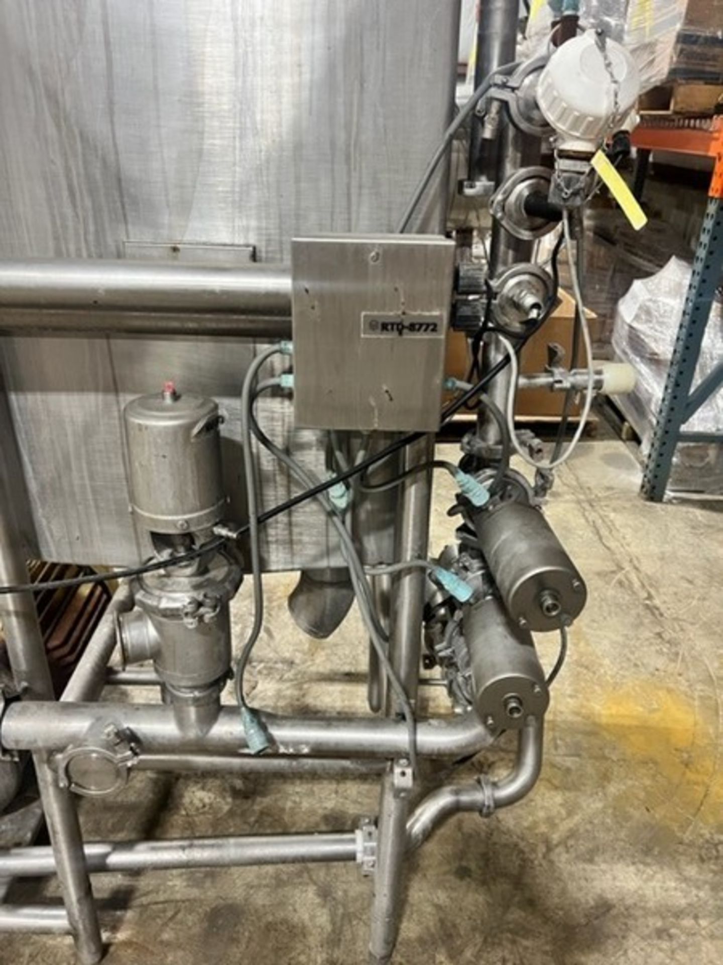 Aprox. 60 Gal. CIP Skid with Valving, Ampco 20 hp Pump - 3520 RPM, Tubular Heat Exchanger, S/S - Image 4 of 9
