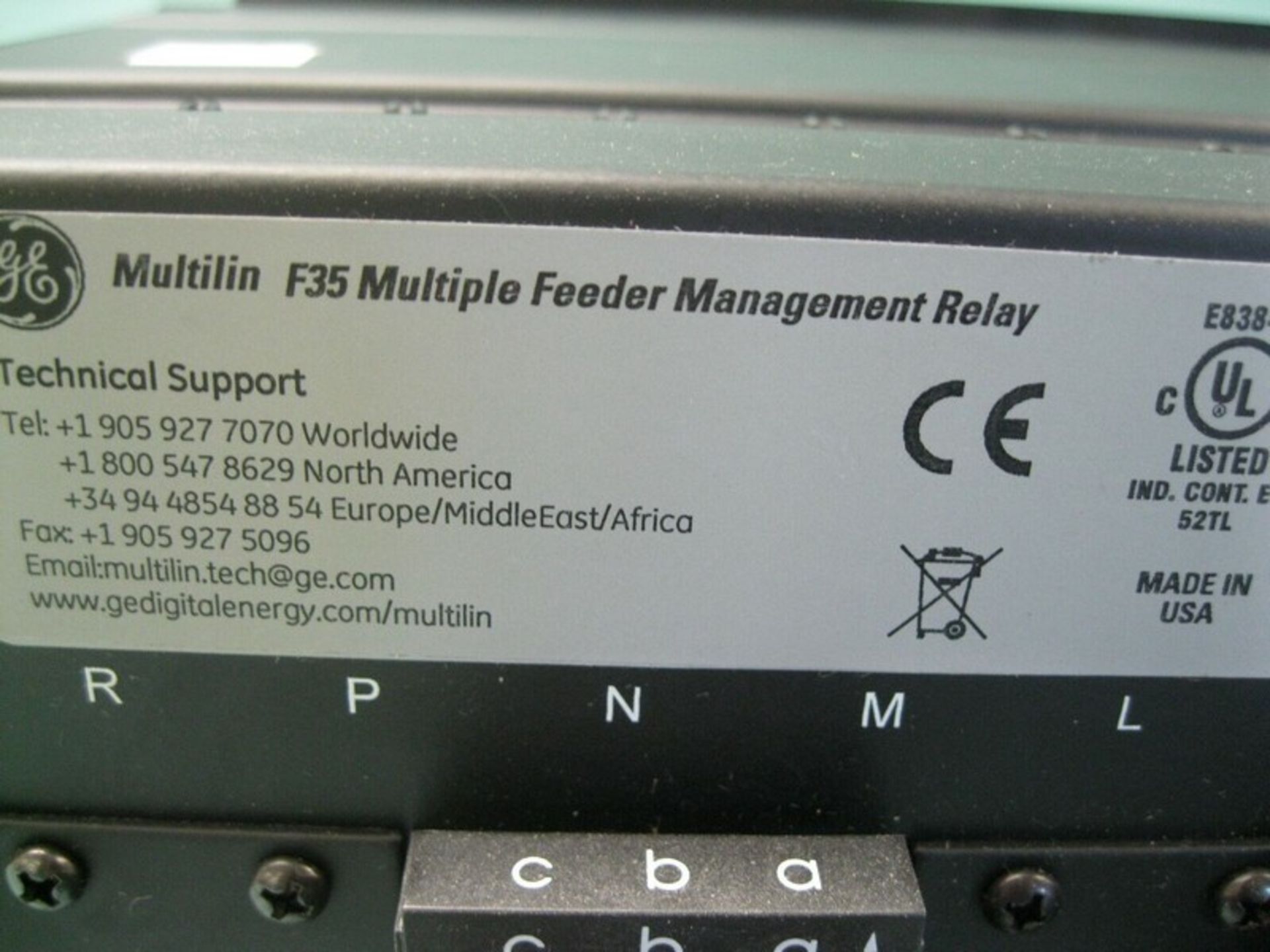 Lot (6) GE Multilin F35 U03BKLF8LH6LM6CPXX Feeder Management Relay (Handling Fee $50) (Located - Image 6 of 6
