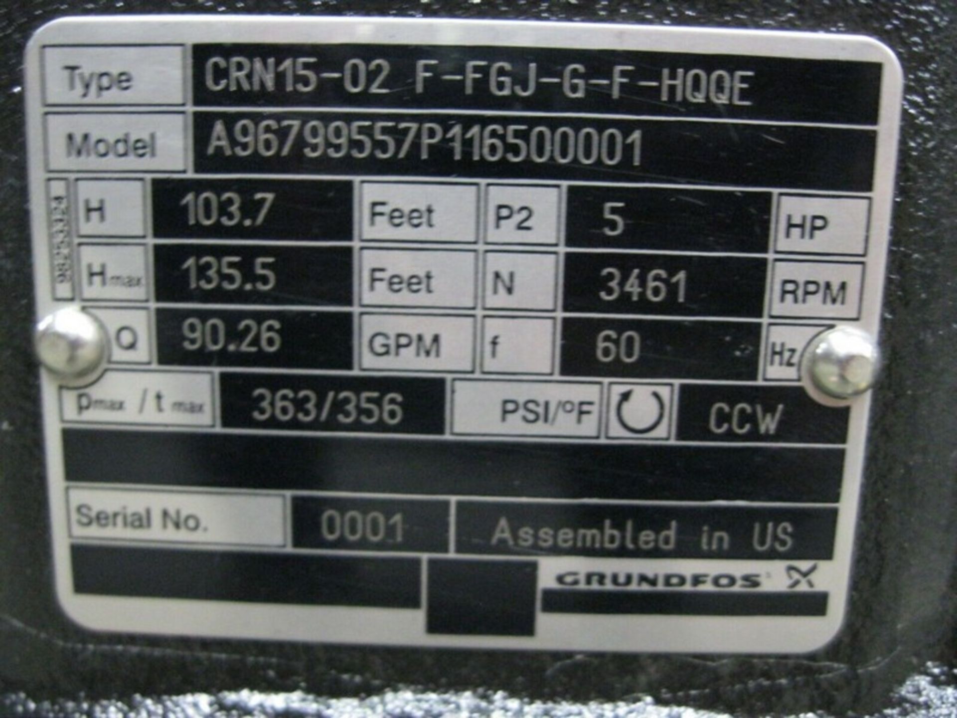 2" Grundfos CRN15-02 Centrifugal Pump 5 HP Motor NEW (NOTE: Packing and Palletizing Can Be - Image 3 of 5