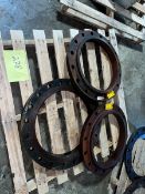 One Lot 3 Iron Pipe Flanges 25" OD, 18" ID, 12 Bolt Holes (RIGGING INCLDED WITH SALE PRICE) --