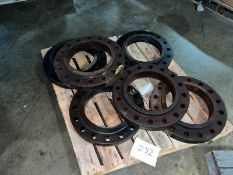 One Lot 6 Iron Pipe Flanges 17" OD, 10.75" ID, 12 Bolt Holes (RIGGING INCLDED WITH SALE PRICE) --