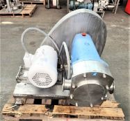 G & H (Alfa Laval) 7.5 hp 4" S/S Sanitary Positive Displacement Pump, Model 822, S/N 95-8-50174 with