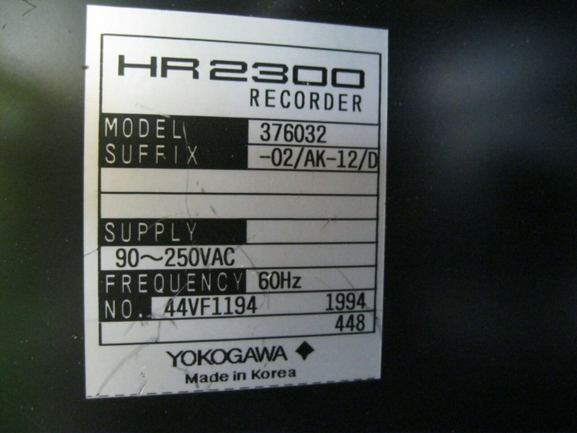 Yokogawa HR2300 Model 376032 Hybrid Chart Recorder (NOTE: Packing and Palletizing Can Be Provided - Bild 3 aus 5