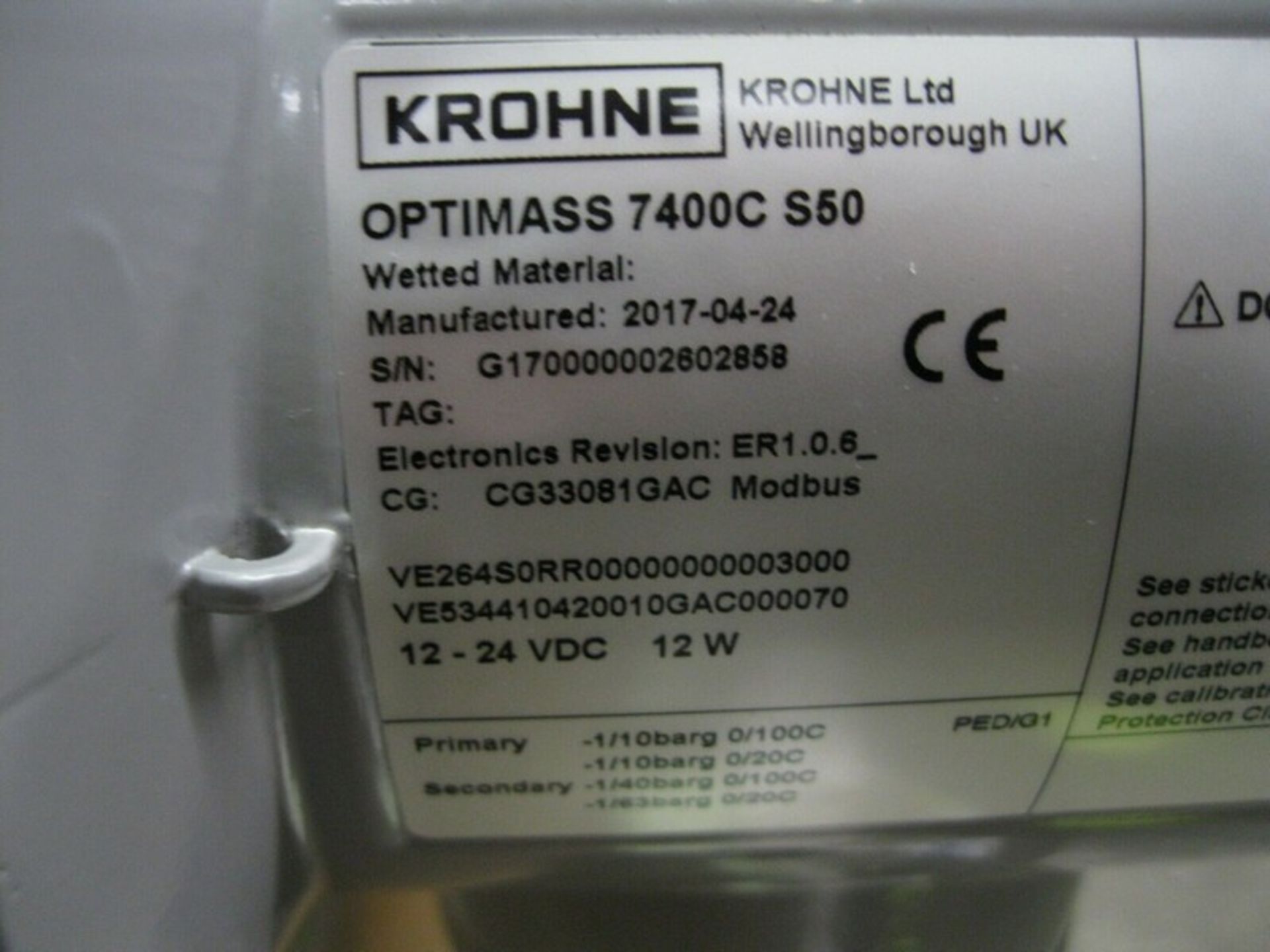 3" Krohne Optimass 7400C S50 Sanitary Modbus Flowmeter NEW Z55 (2976) (NOTE: Packing and - Image 3 of 3