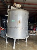 1100 Gallon (approx.) Stainless Steel Single Wall Tank-72" diameter, 72" straight side, top entering