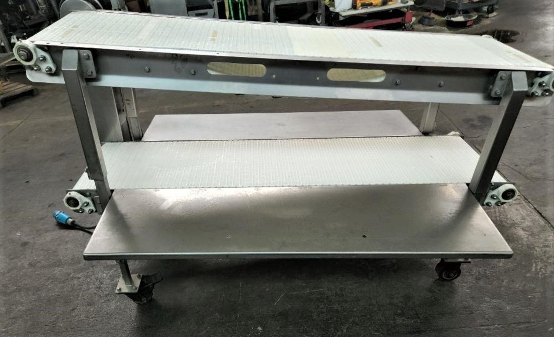 Dual 18" White Intralox Belt Conveyor Pack Off S/S Conveyor, Both Belts are 18" W x 72' Long, Tables - Image 4 of 5