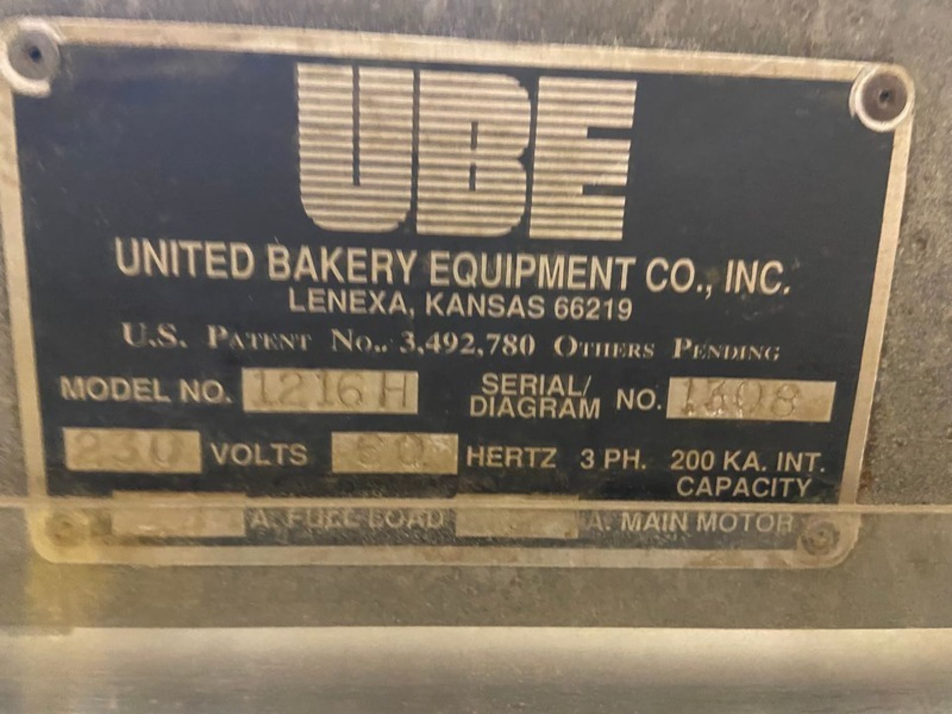 United Bakery Equipment Co. Bagger, M/N 1216H, S/N 1308, 230 Volts, 3 Phase (LOCATED IN CARLISLE, - Image 5 of 6